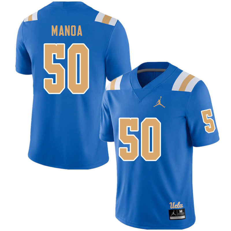 Jordan Brand Men #50 Tyler Manoa UCLA Bruins College Football Jerseys Sale-Blue - Click Image to Close